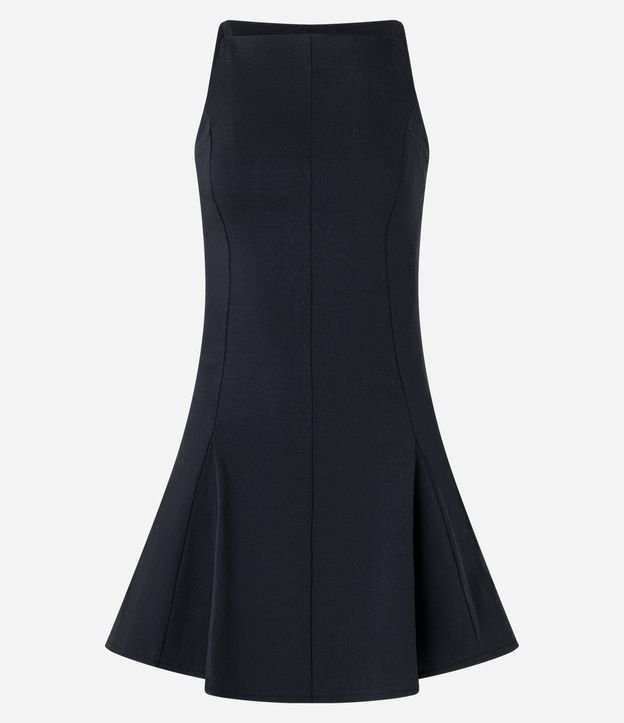 Vestido Curto Godê em Bengaline com Pregas