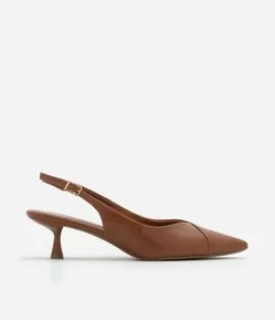 Sapato Scarpin Slingback Kitten Heel