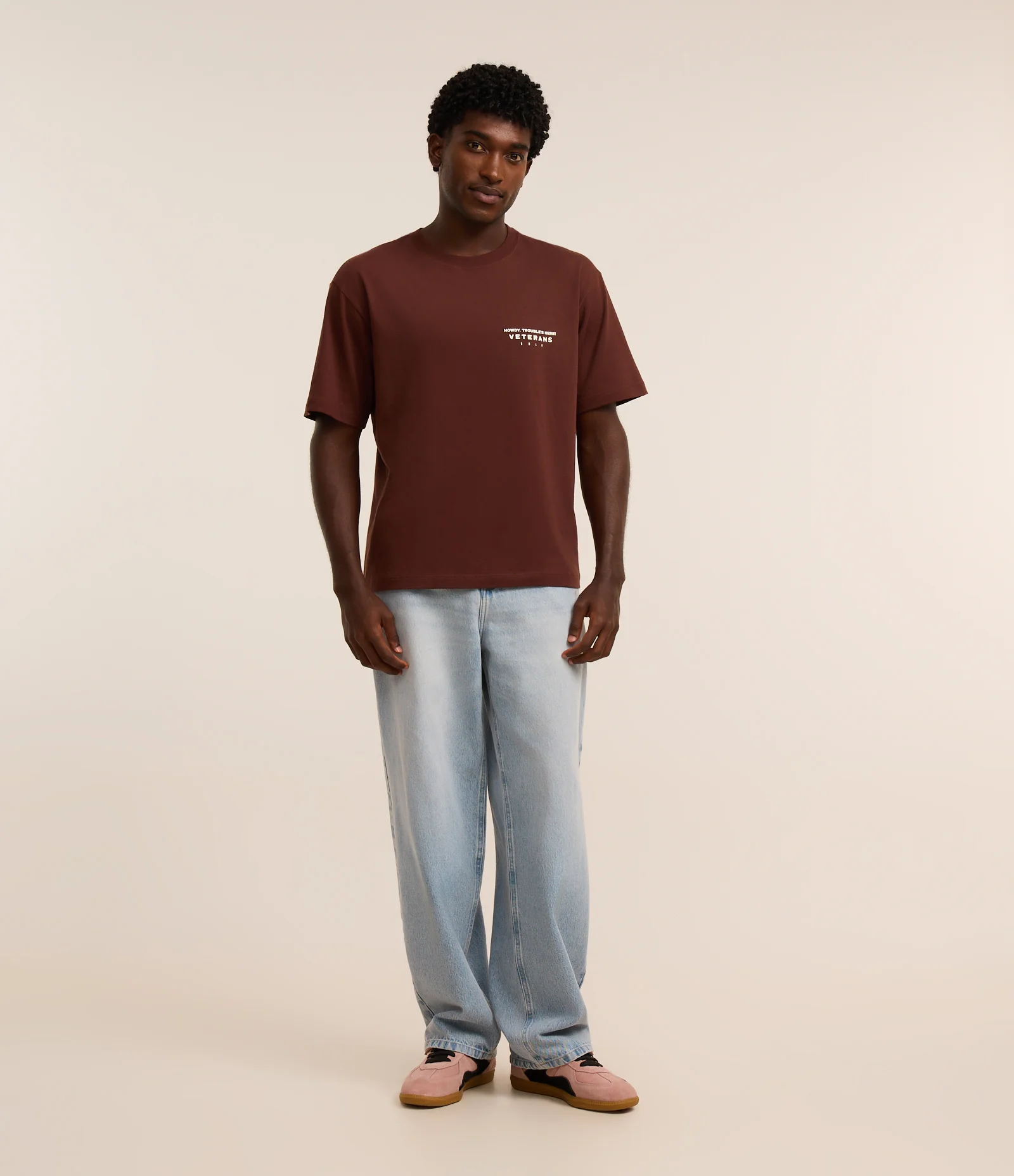 Camiseta Boxy em Algodão com Estampa Rodeo Rebels Marrom 2