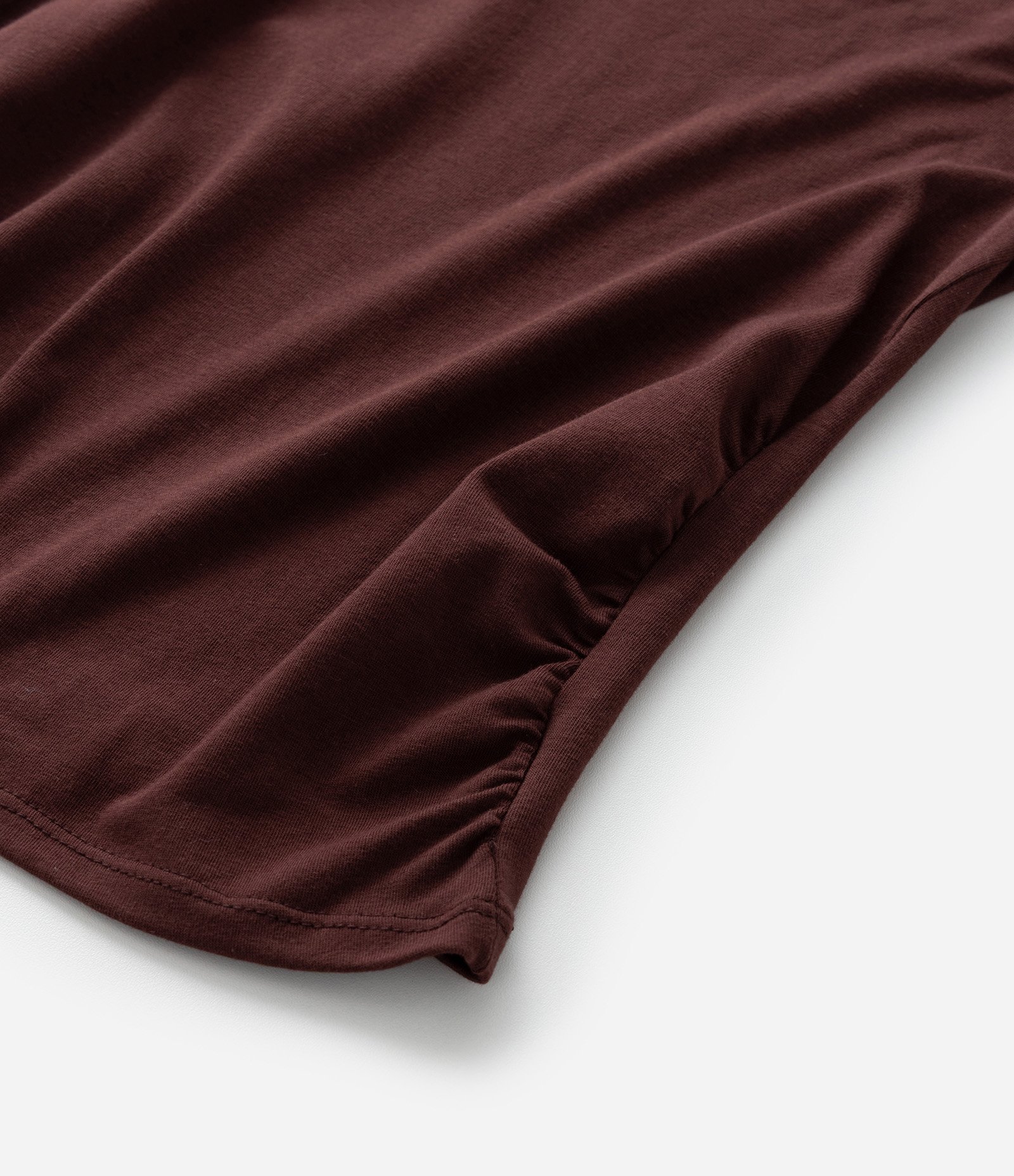 Blusa Infantil em Algodão com Drapeado Lateral - Tam 5 a 14 anos Marrom 4