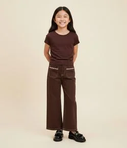 Blusa Infantil em Algodão com Drapeado Lateral - Tam 5 a 14 anos