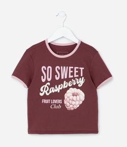 Camiseta Infantil com Estampa Fruta - Tam 5 a 16 Anos