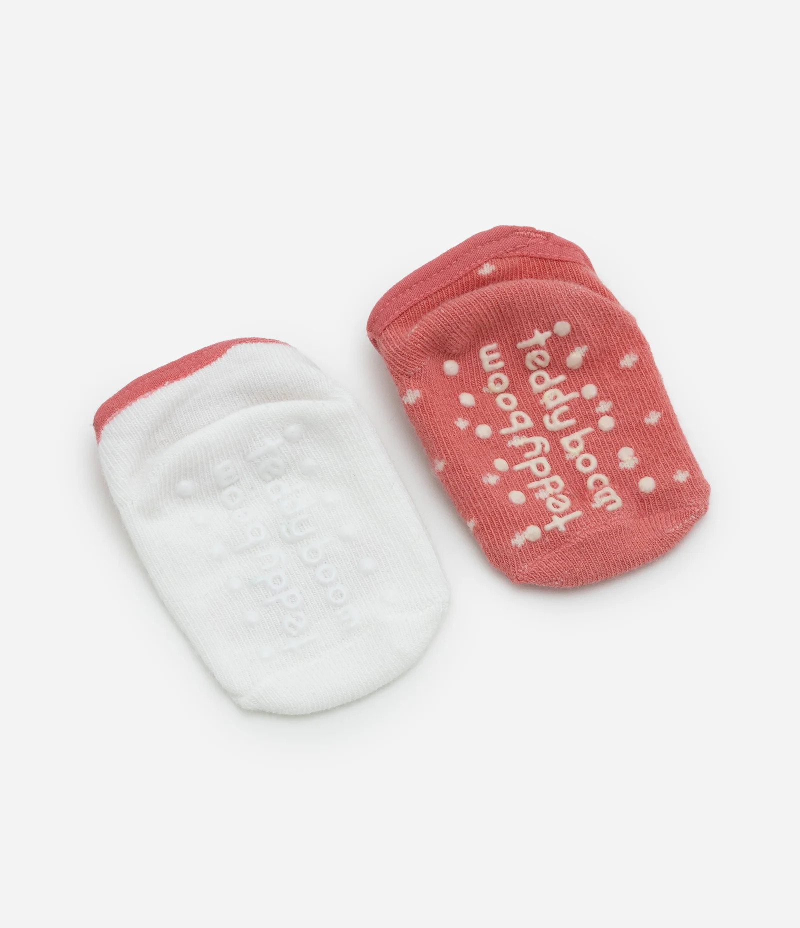 Kit 02 Meias Sapatilhas Infantis com Antiderrapante - Tam 0 a 12 meses Rosa 2