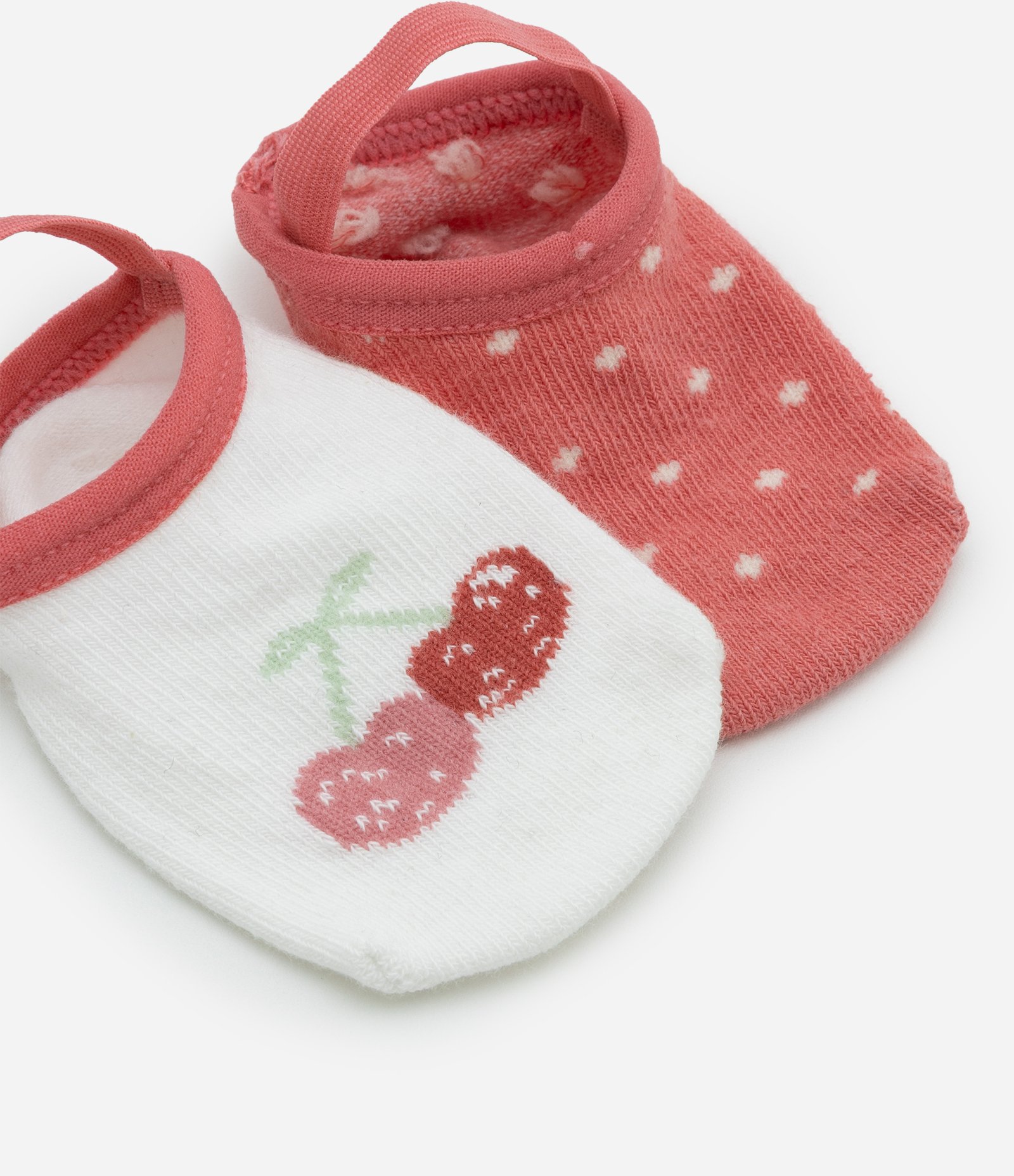 Kit 02 Meias Sapatilhas Infantis com Antiderrapante - Tam 0 a 12 meses Rosa 3