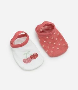 Kit 02 Meias Sapatilhas Infantis com Antiderrapante - Tam 0 a 12 meses