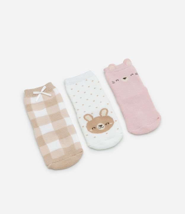 Cor: Branco/Rosa/Marrom | Tamanho: 0-6M