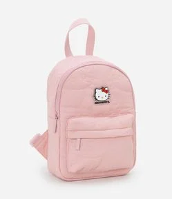 Mochila Infantil com Bolsinho Frontal e Estampa do Hello Kitty - Tam Único