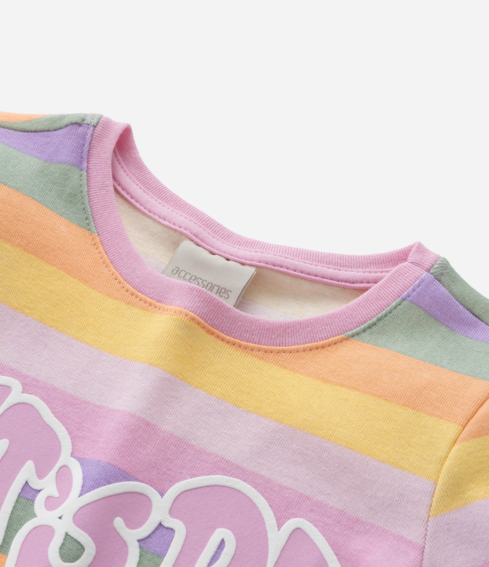 Camisola Infantil em Ribana com Estampa de Listras e Lettering com Formato de Coração - Tam 5 a 14 Anos Multicores 6