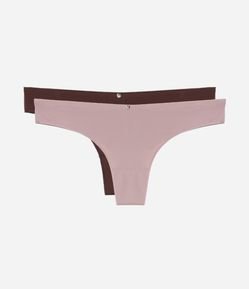 Kit 02 Calcinhas Biquíni Fio Duplo em Microfibra