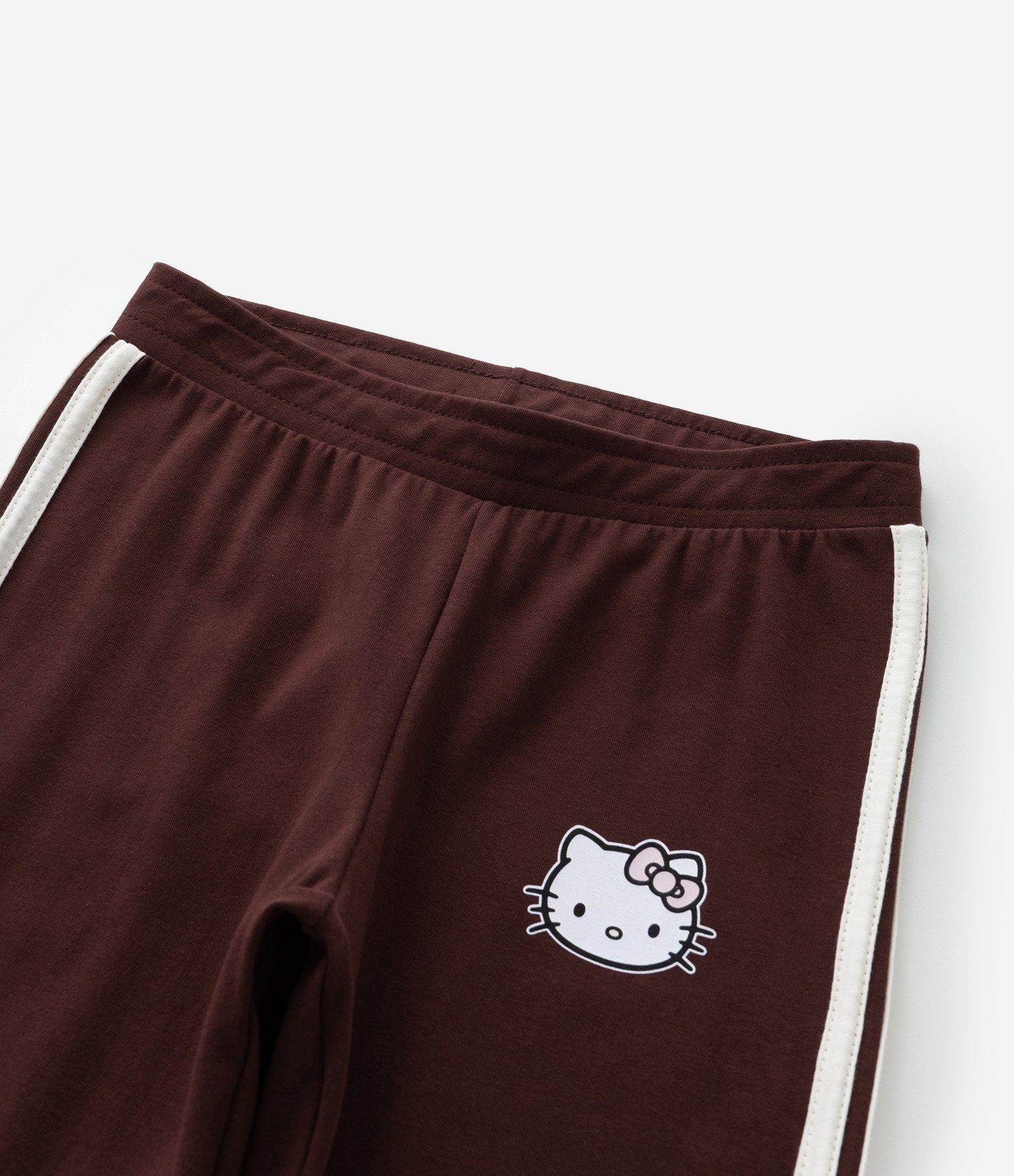 Calça Flare Infantil com Estampa Hello Kitty - Tam 5 a 14 Anos Marrom 5