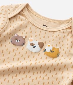 Body Infantil com Estampa Carinha de Bichinhos - Tam RN a 18 meses