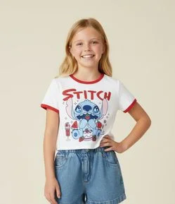 Blusa Infantil com Estampa do Stitch - Tam  5 a 14 Anos