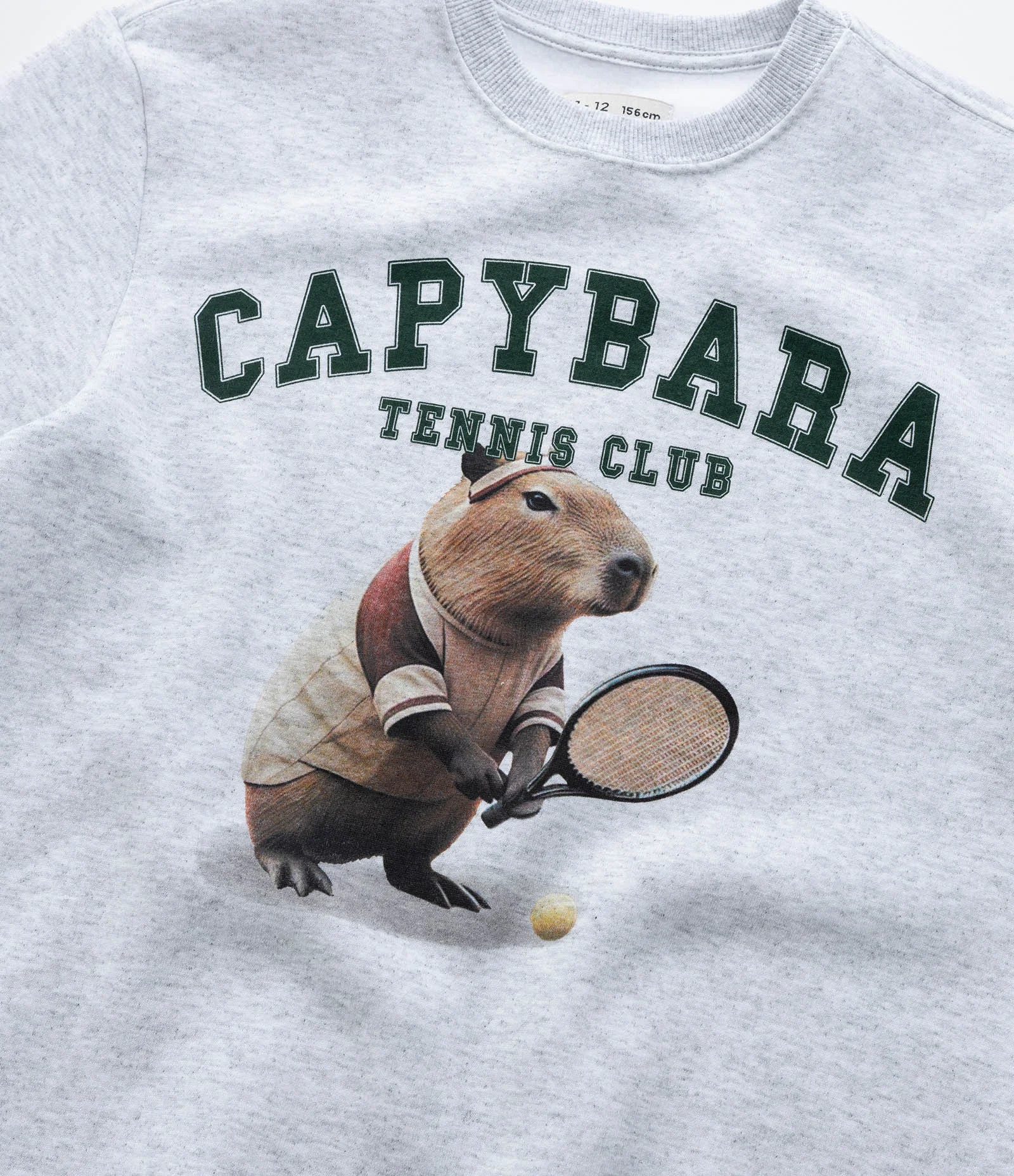 Casaco Infantil em Moletom com Estampa Capivara Tenista - Tam 5 a 14 Anos Cinza 6