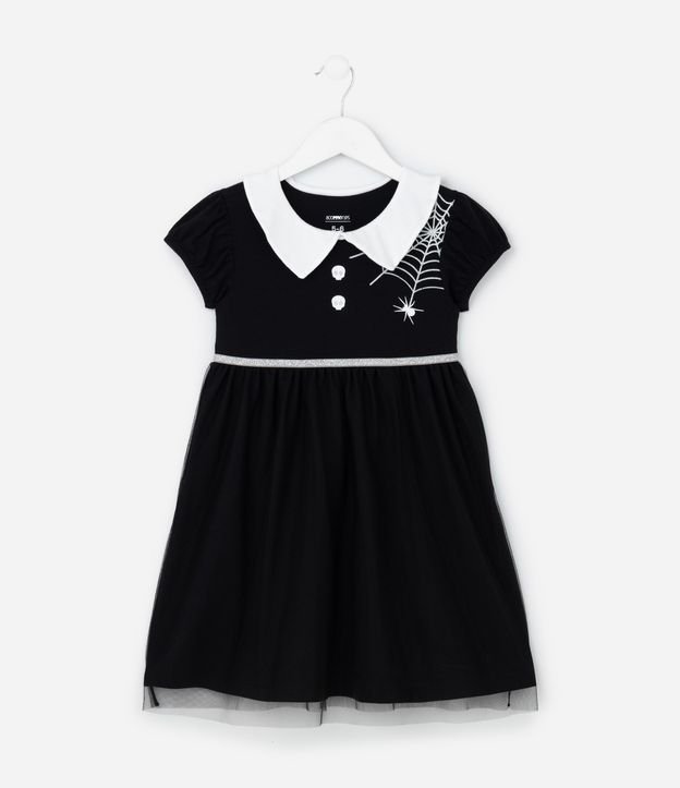 Camisola Infantil com Estampa Teia de Aranha - Tam 4 a 10 Anos