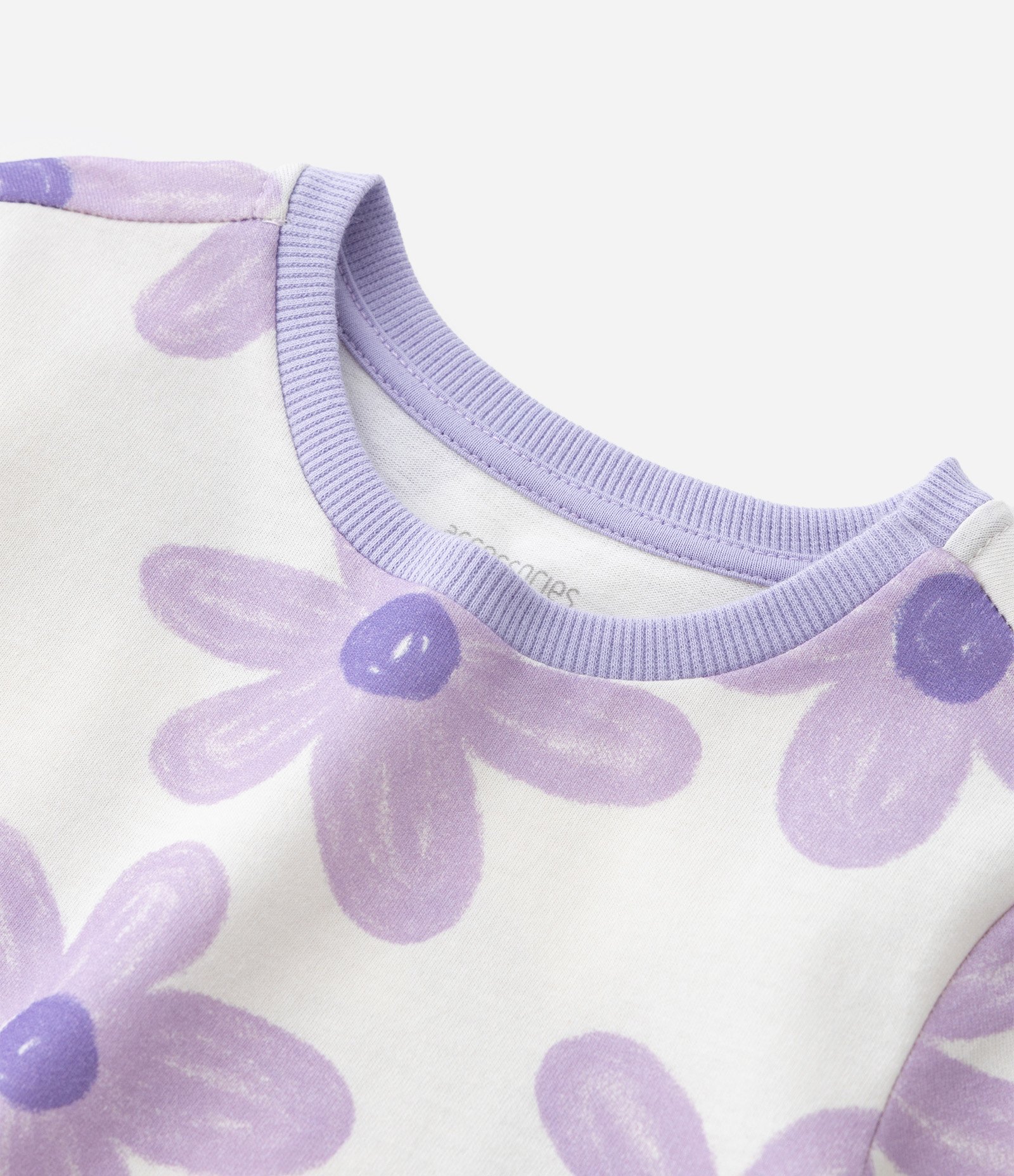 Pijama Curto Infantil com Estampa Floral - Tam 2 a 6 Anos Roxo 8