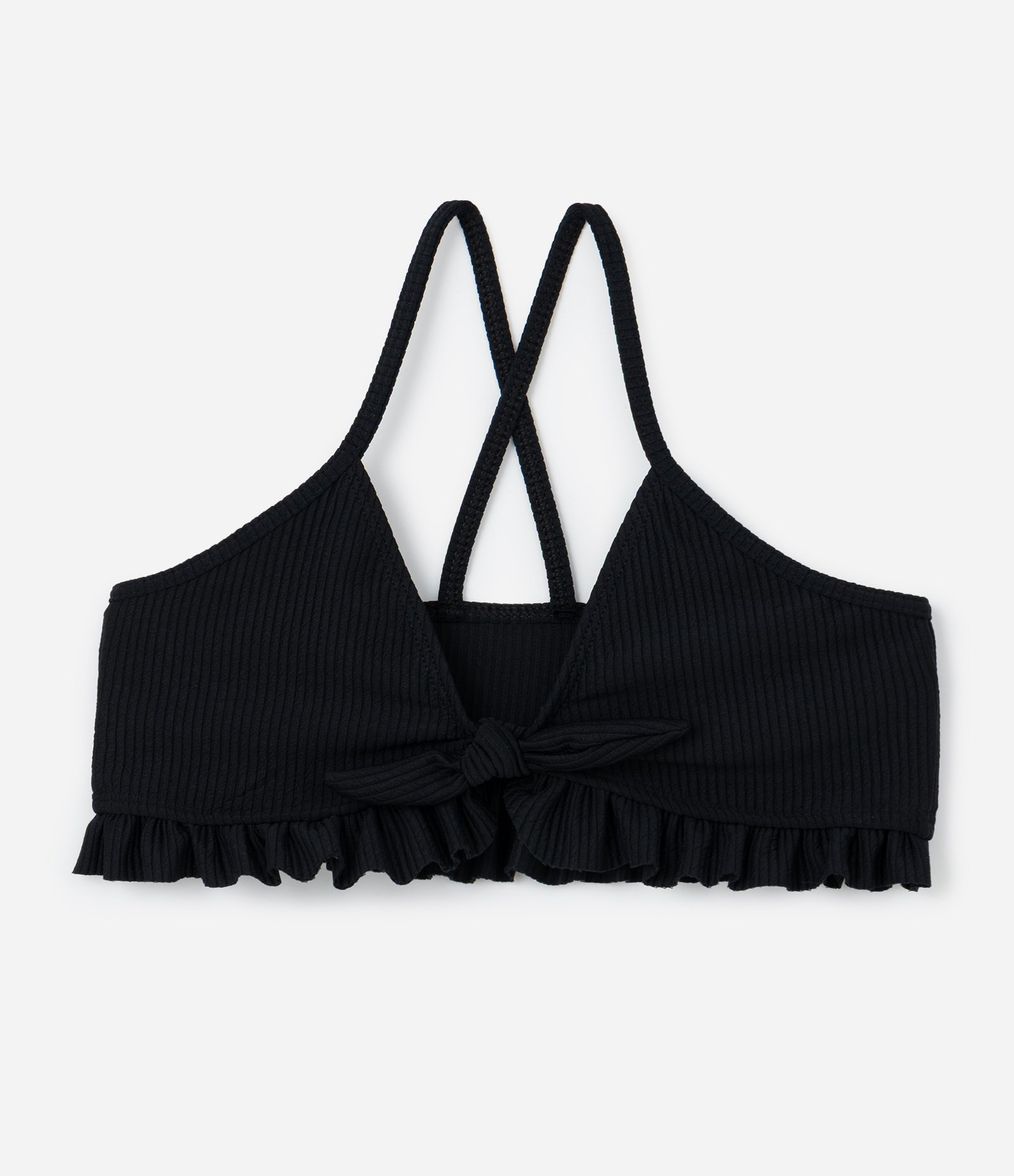 Biquini Infantil em Microfibra  com Tiras Cruzadas e Texturizado - Tam 5 a 14 Anos Preto 3