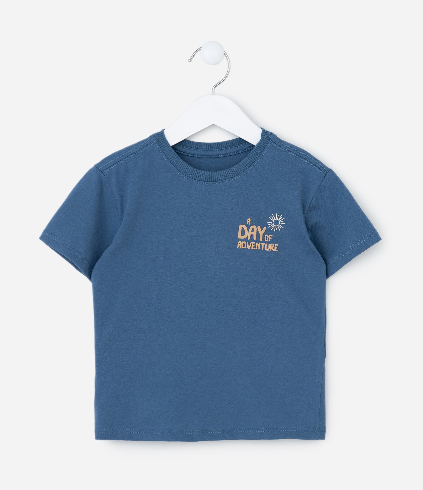 Camiseta Infantil com Estampa Frente e Costas Paisagem - Tam 1 a 6 Anos Azul 1
