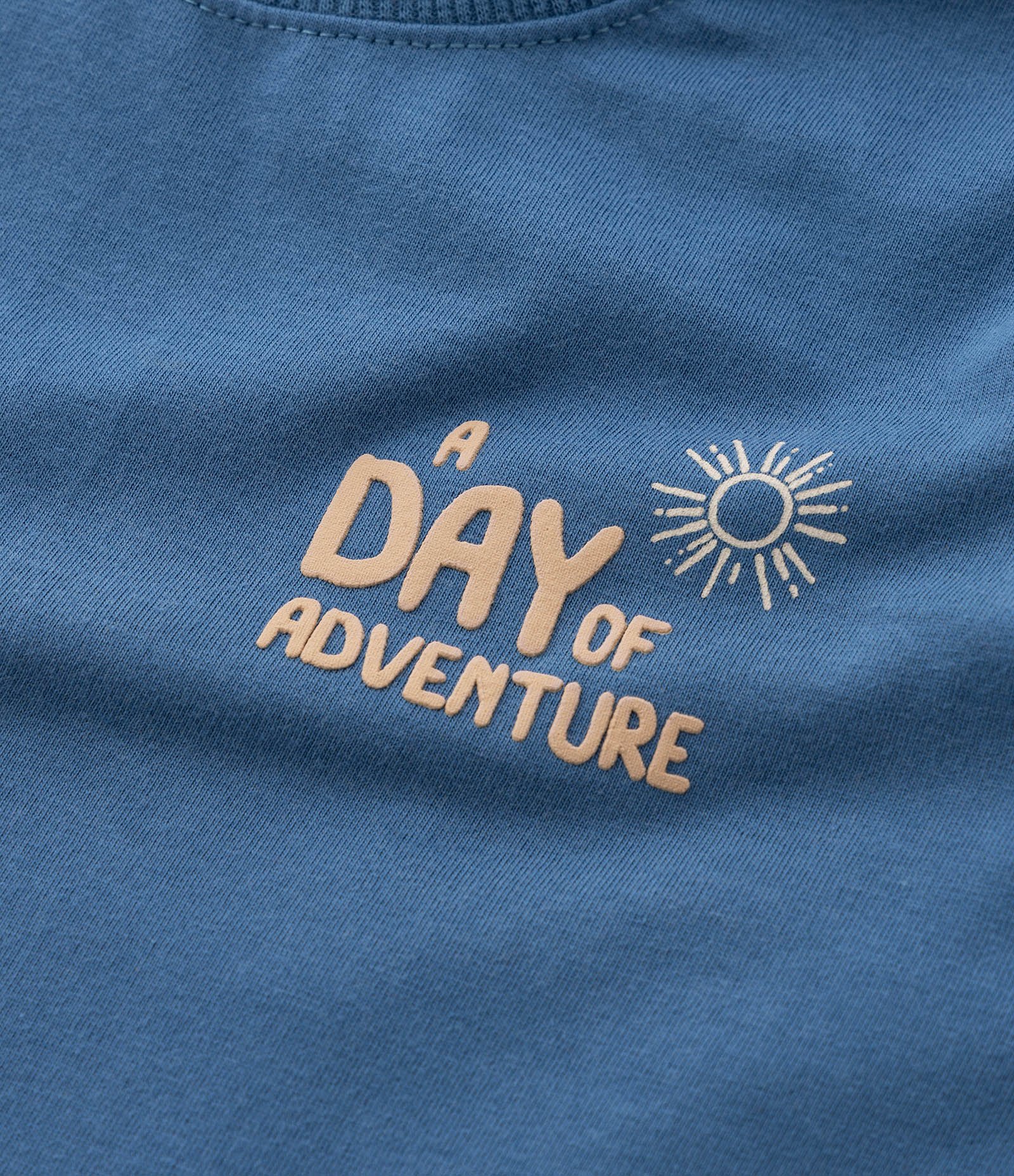 Camiseta Infantil com Estampa Frente e Costas Paisagem - Tam 1 a 6 Anos Azul 4