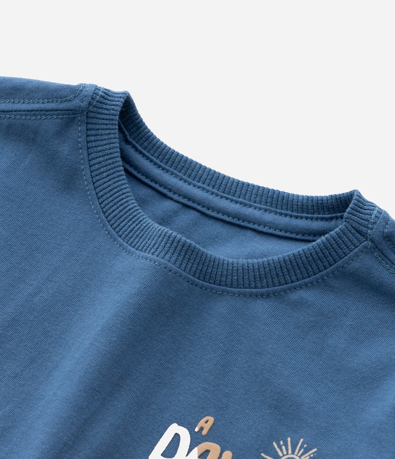 Camiseta Infantil com Estampa Frente e Costas Paisagem - Tam 1 a 6 Anos Azul 5