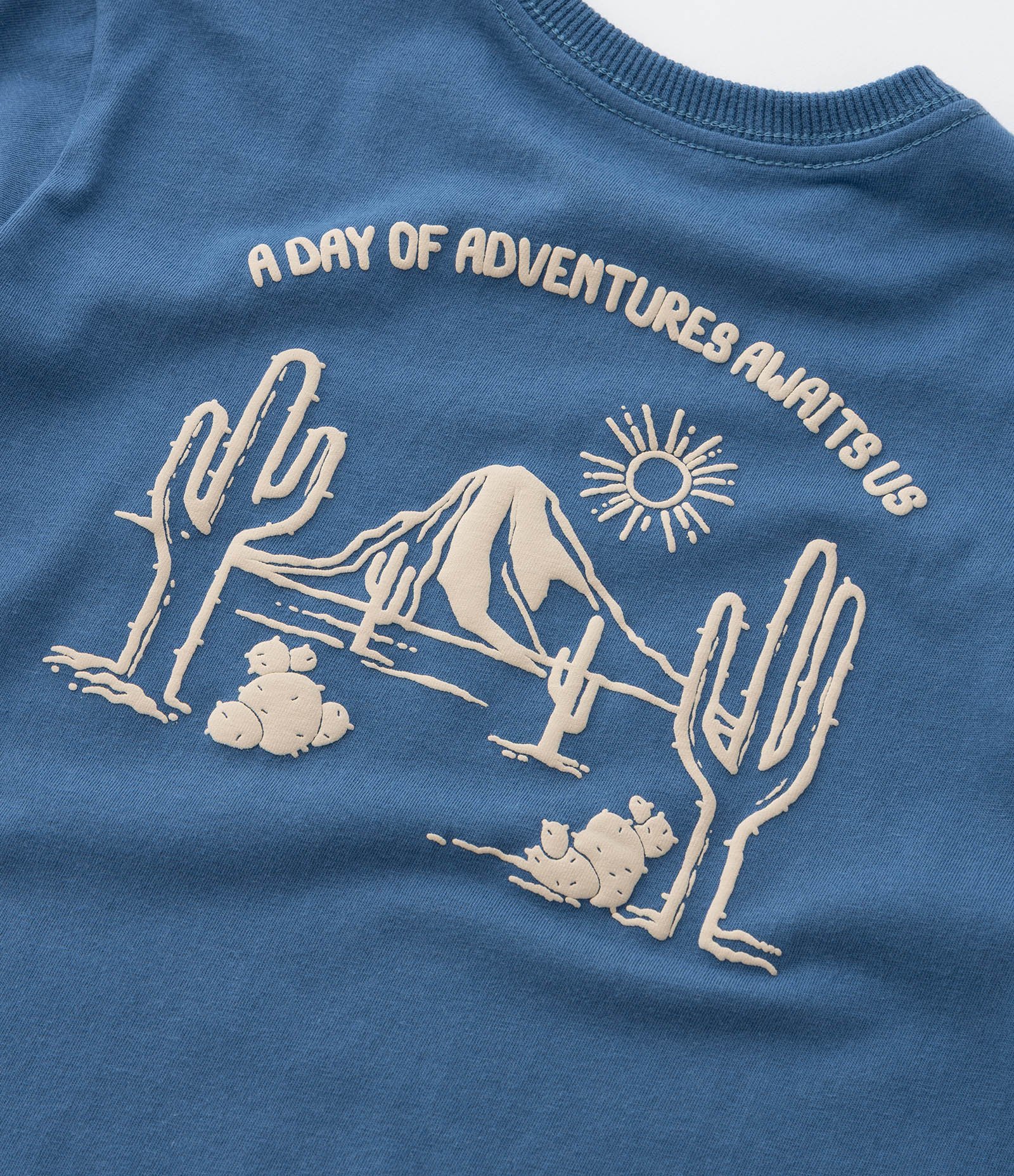 Camiseta Infantil com Estampa Frente e Costas Paisagem - Tam 1 a 6 Anos Azul 6