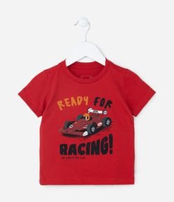 Camiseta Infantil com Estampa Carro de Corrida - Tam  1 a 6 Anos