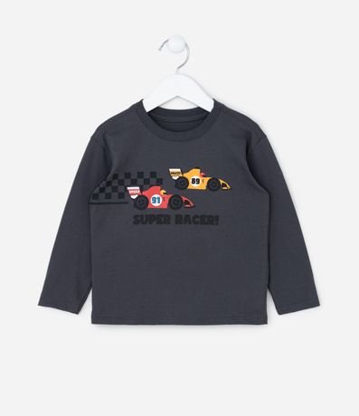 Camiseta Infantil com Estampa Carros de Corrida - Tam 1 a 6 Anos Camiseta Infantil com Estampa Carros de Corrida - Tam 1 a 6 Anos