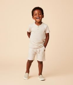 Bermuda Infantil com Estampa Listrada - Tam 1 a 6 Anos