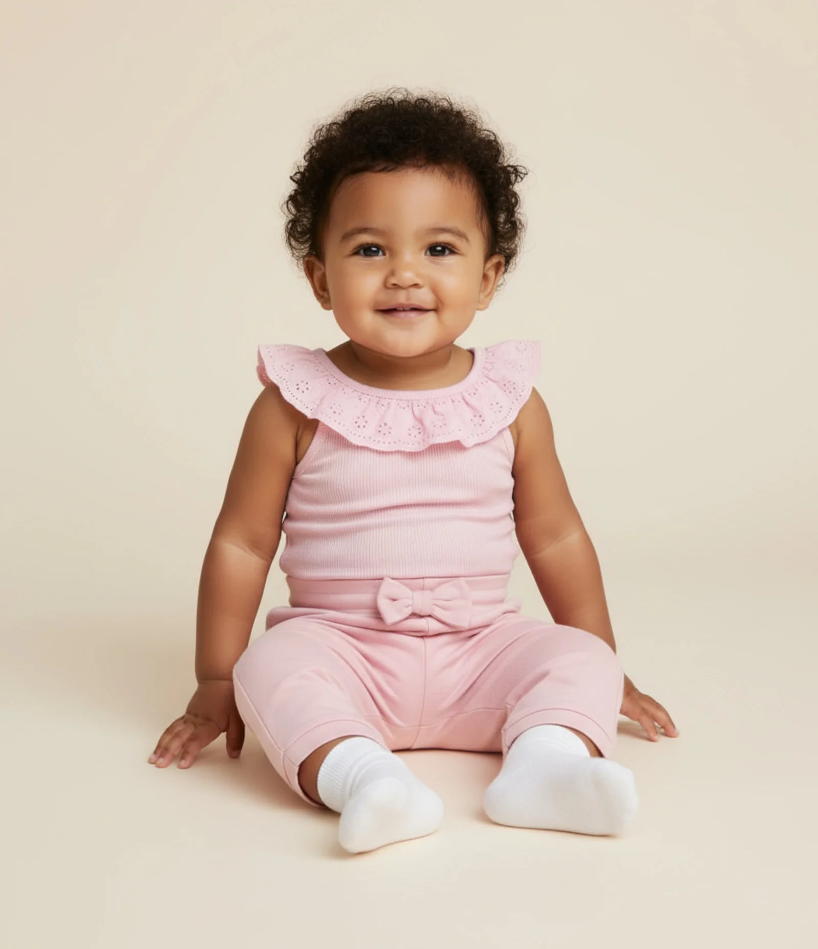 Calça Clochard Infantil Quentinha com Lacinho Aplicado - Tam 0 a 18 meses Rosa 1
