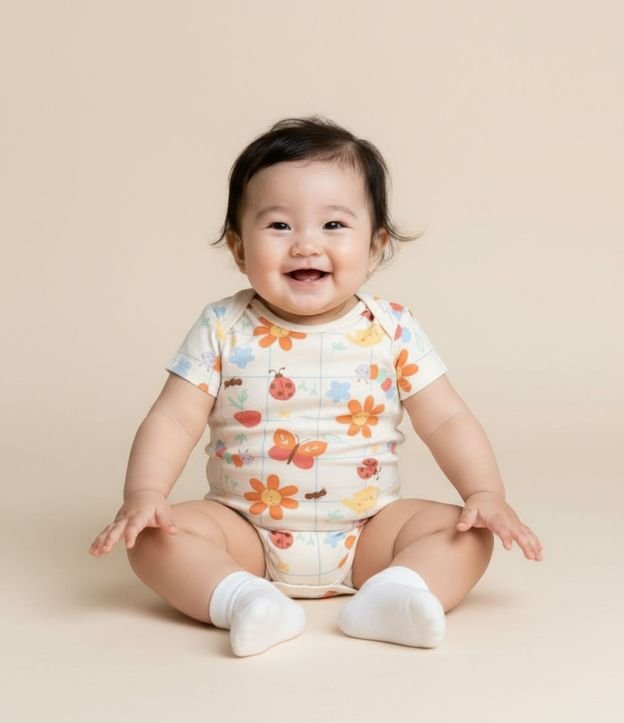 Body Infantil com Estampa Bichinhos e Florzinhas - Tam RN a 18 meses