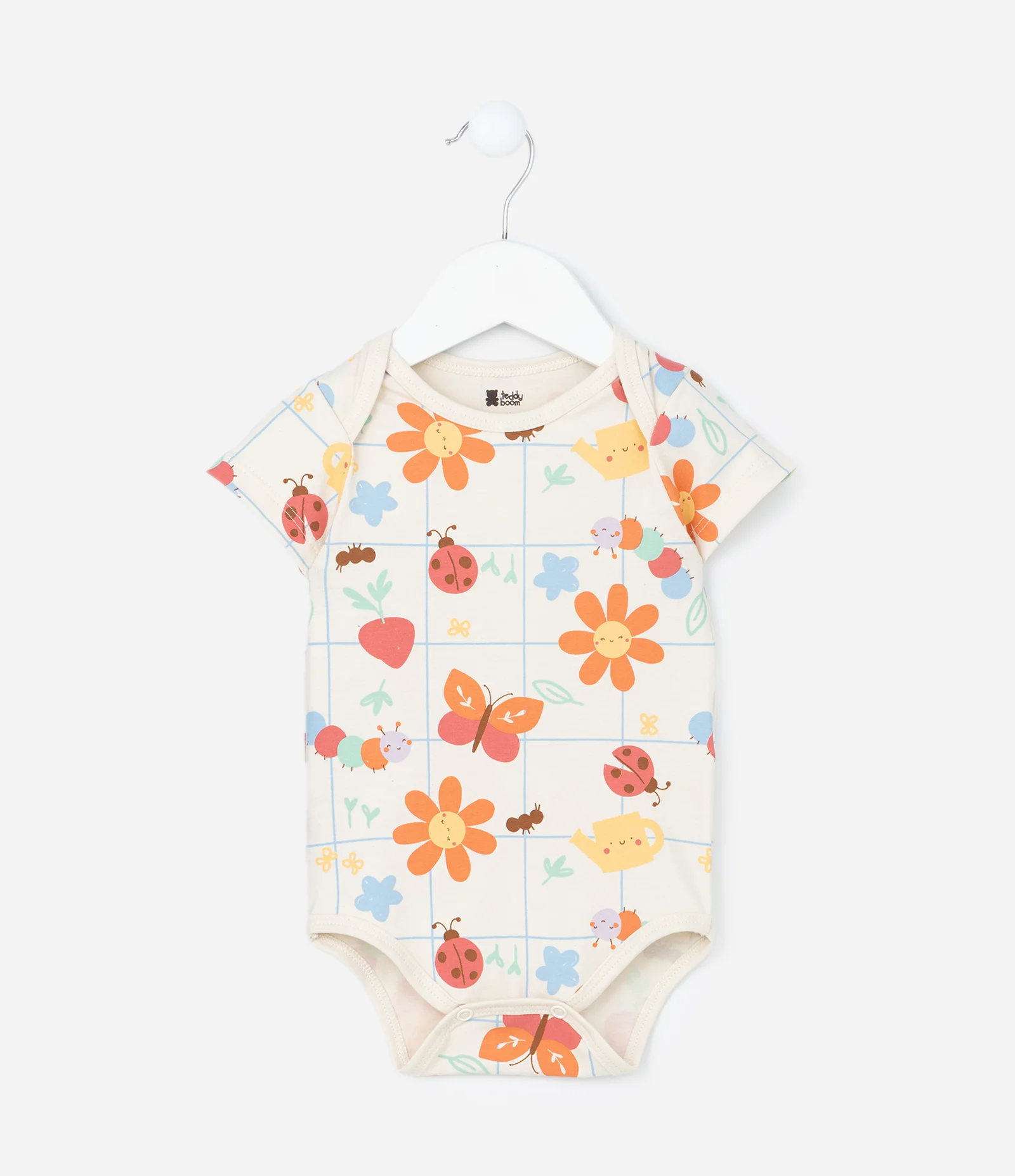 Body Infantil com Estampa Bichinhos e Florzinhas - Tam RN a 18 meses Bege 2