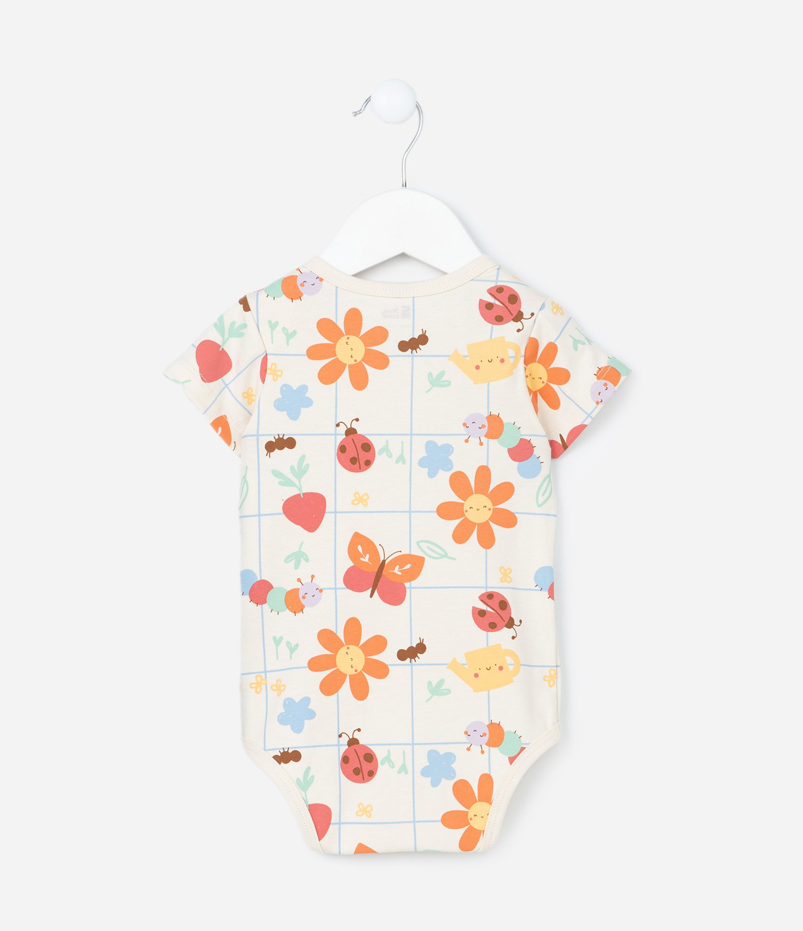 Body Infantil com Estampa Bichinhos e Florzinhas - Tam RN a 18 meses Bege 3