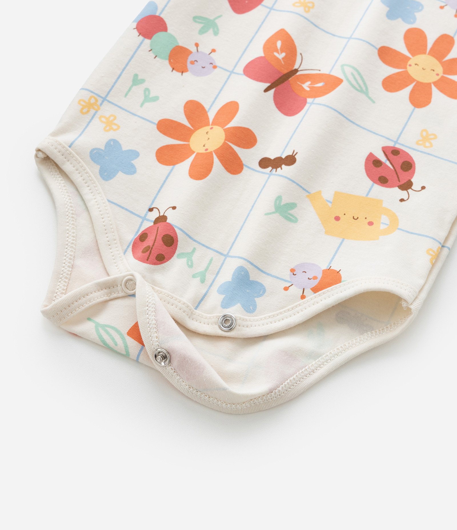 Body Infantil com Estampa Bichinhos e Florzinhas - Tam RN a 18 meses Bege 7