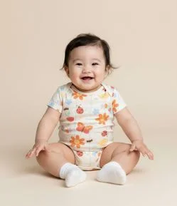 Body Infantil com Estampa Bichinhos e Florzinhas - Tam RN a 18 meses