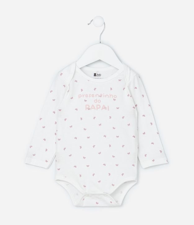 Body Infantil com Lettering Presentinho do Papai - Tam RN a 18 meses