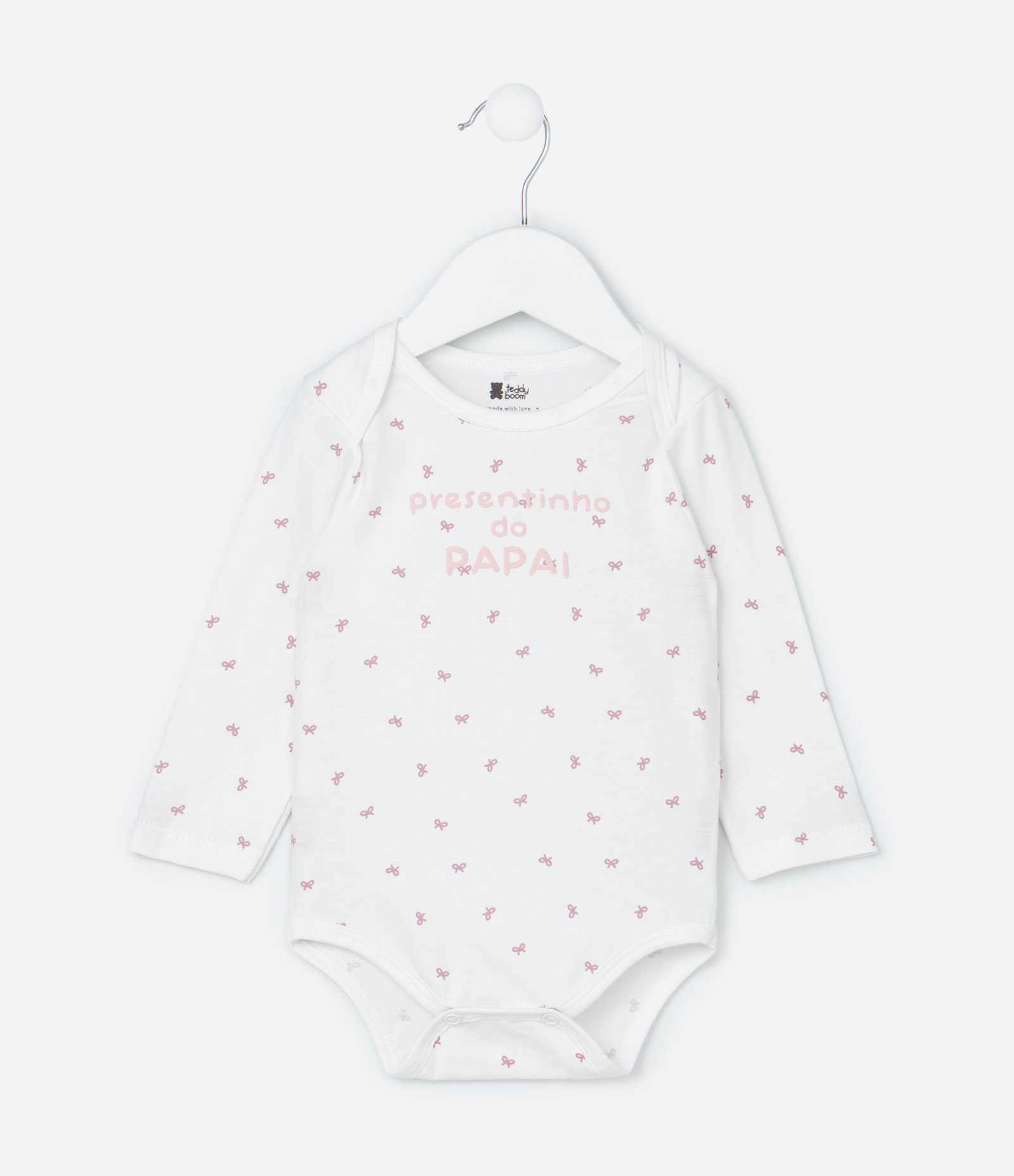 Body Infantil com Lettering Presentinho do Papai - Tam RN a 18 meses Branco 1