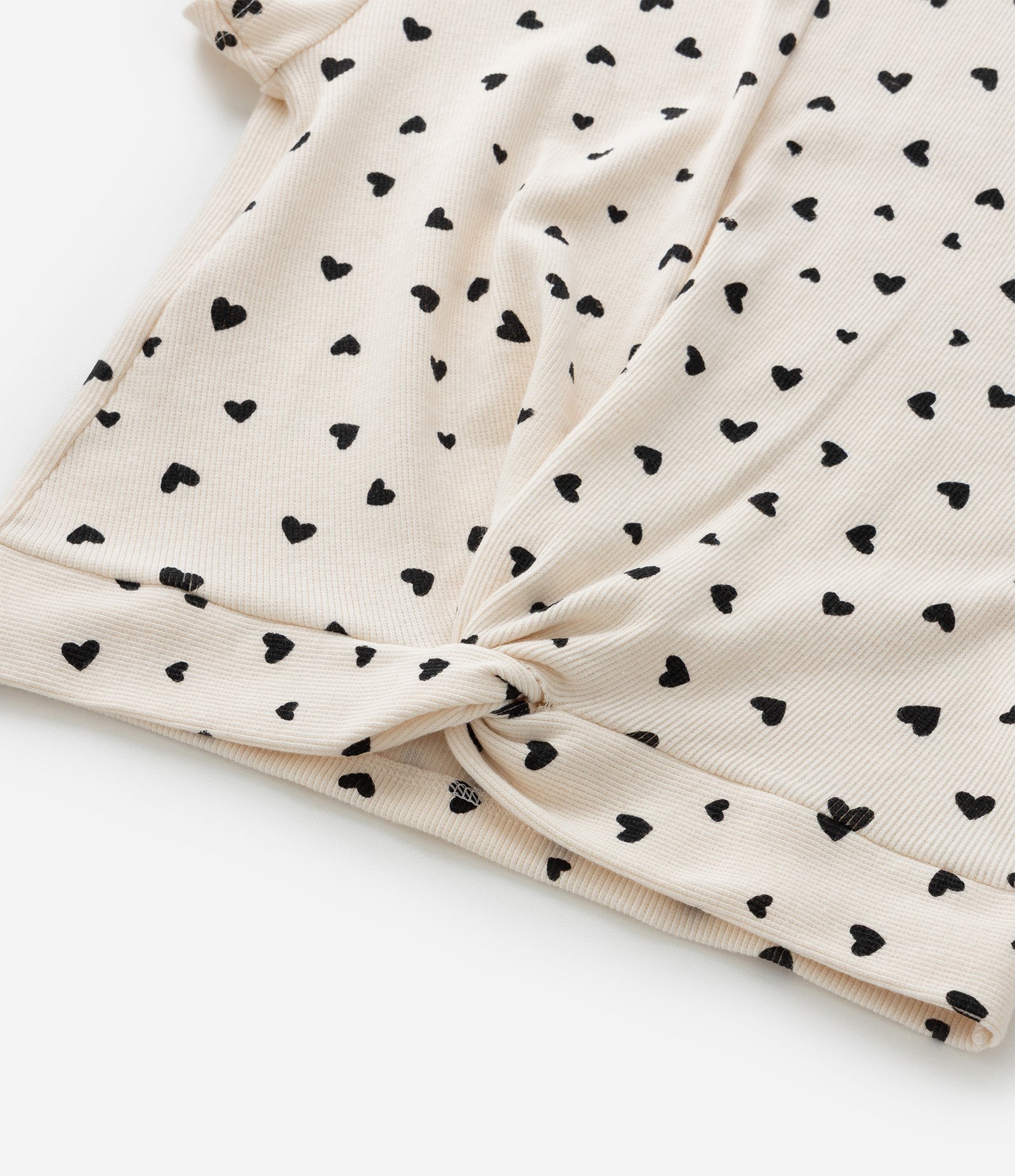 Blusa Infantil em Ribana com Nó Frontal - Tam 5 a 14 Anos Bege 5