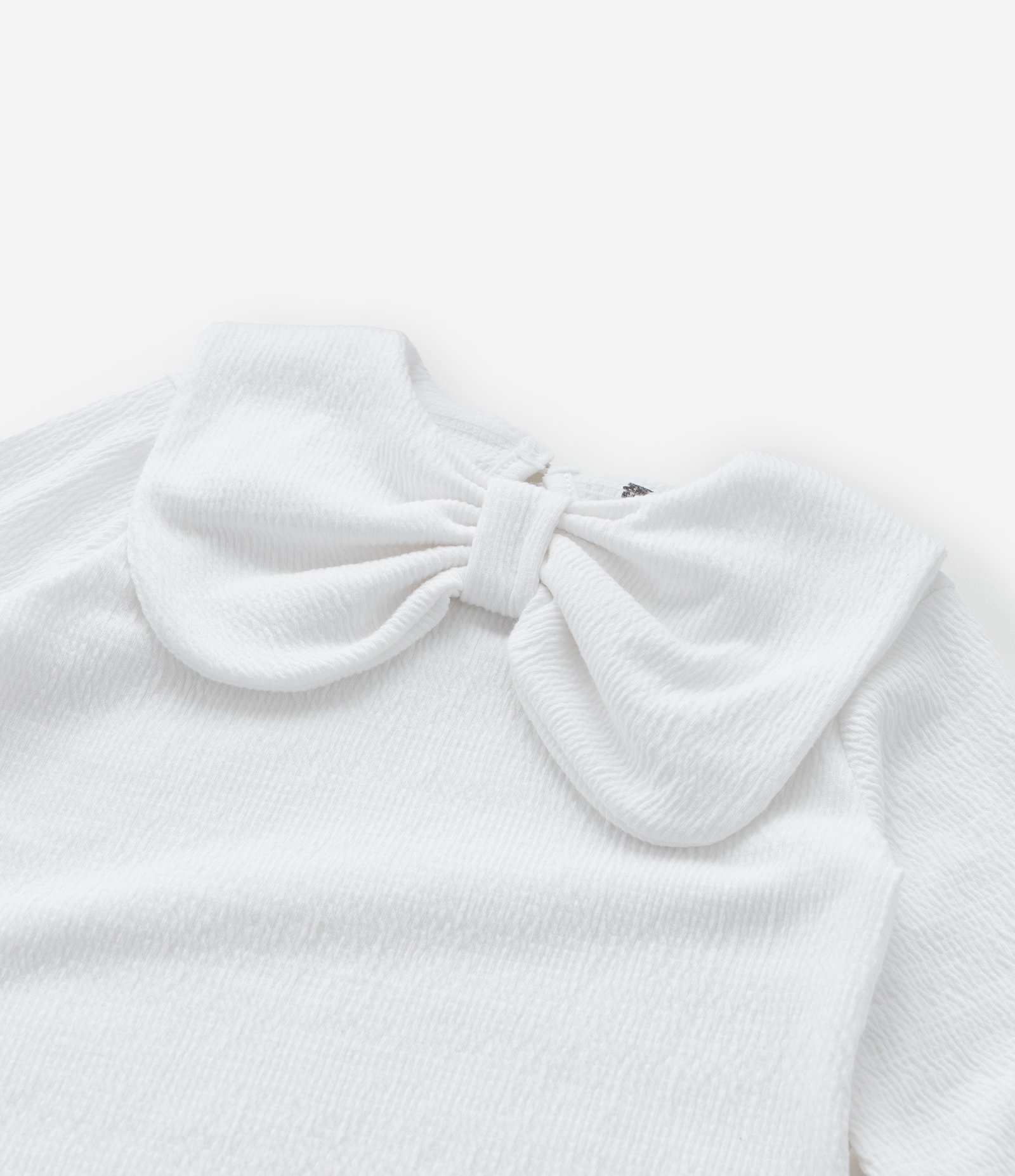 Conjunto Infantil Texturizado com Gola Laço - Tam Meia 0 a 18 meses Branco/Bege 14