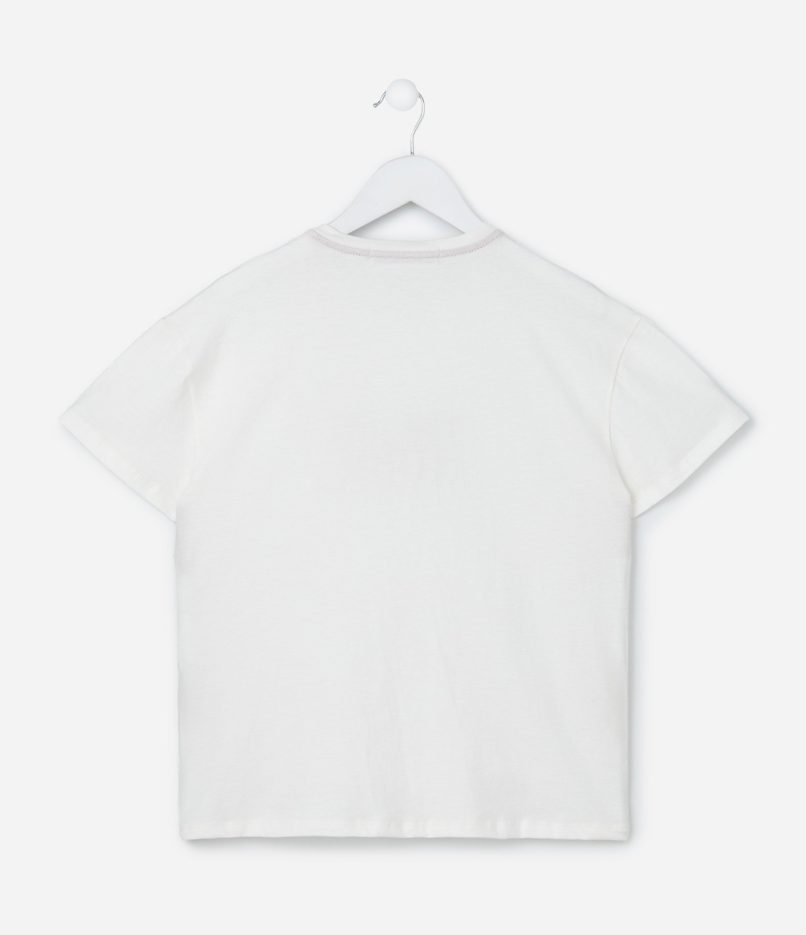 Camiseta Infantil com Lettering e Lenço - Tam 5 a 14 Anos Branco 3