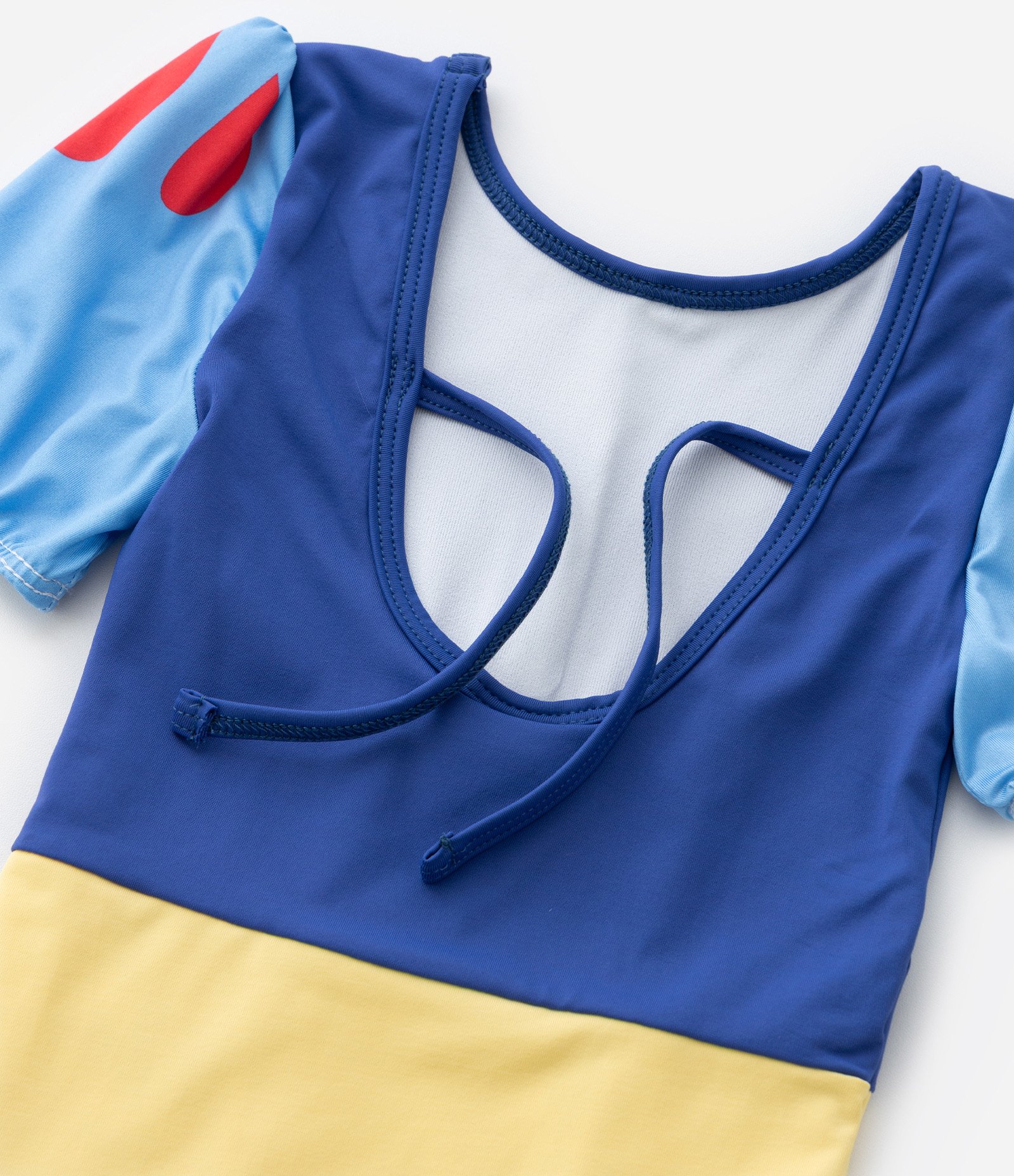 Maiô Infantil com Proteção UV e Estampa Branca de Neve - Tam 2 a 6 Anos Azul/Amarelo 4