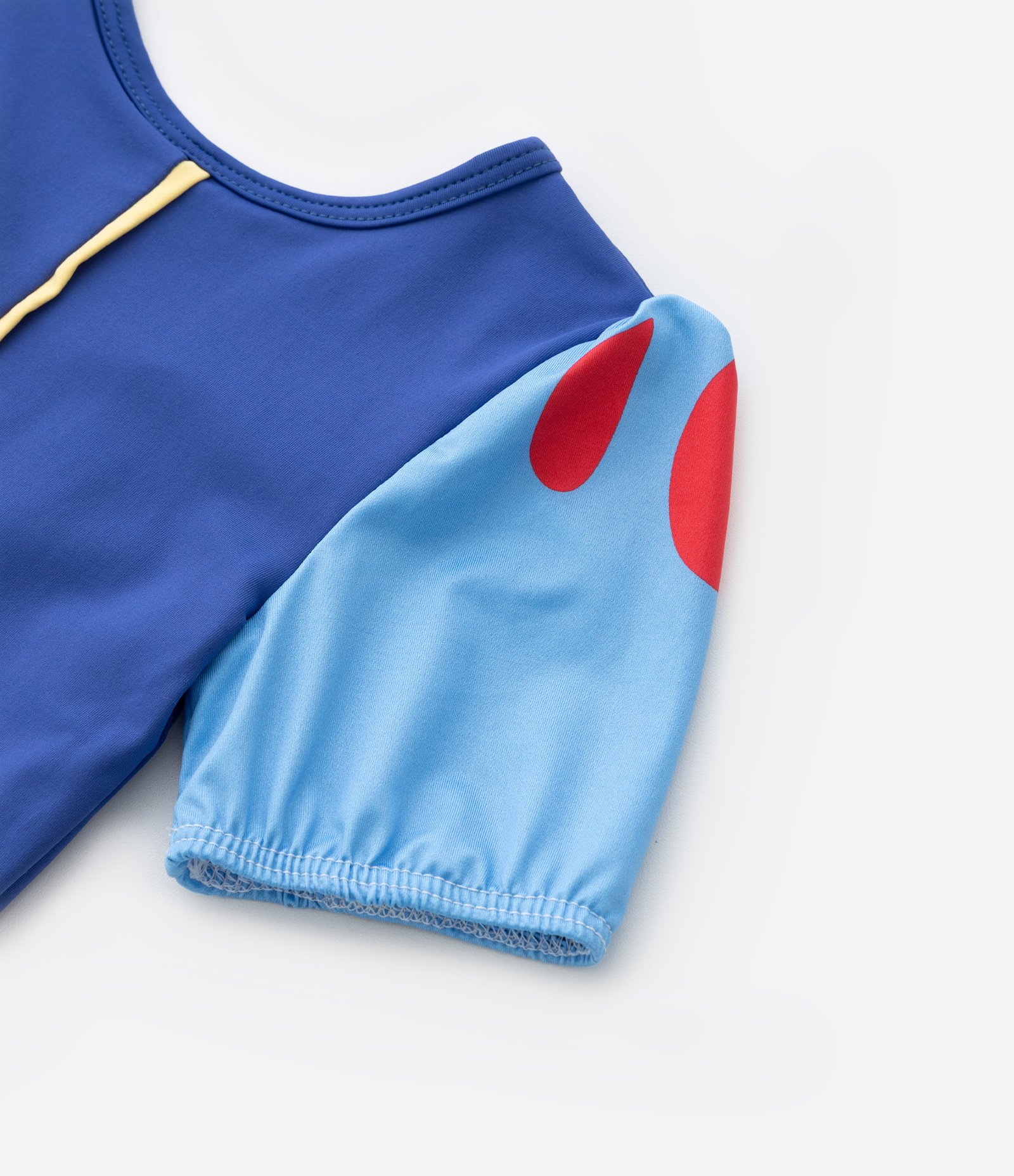 Maiô Infantil com Proteção UV e Estampa Branca de Neve - Tam 2 a 6 Anos Azul/Amarelo 5