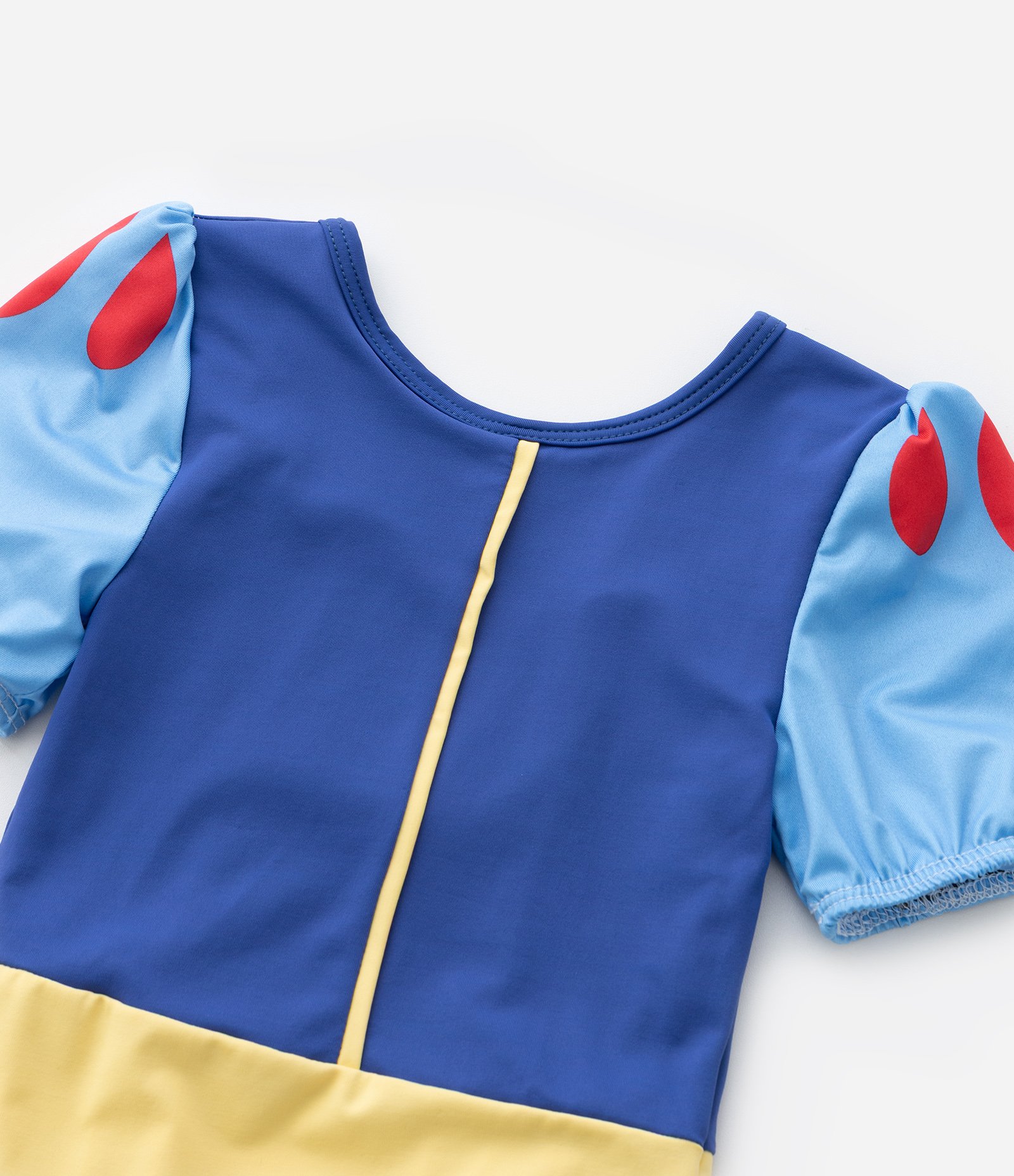 Maiô Infantil com Proteção UV e Estampa Branca de Neve - Tam 2 a 6 Anos Azul/Amarelo 7