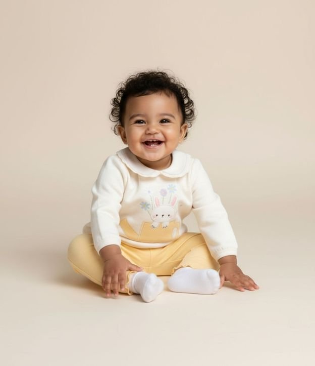 Cor: Laranja/Bege | Tamanho: 9-12M