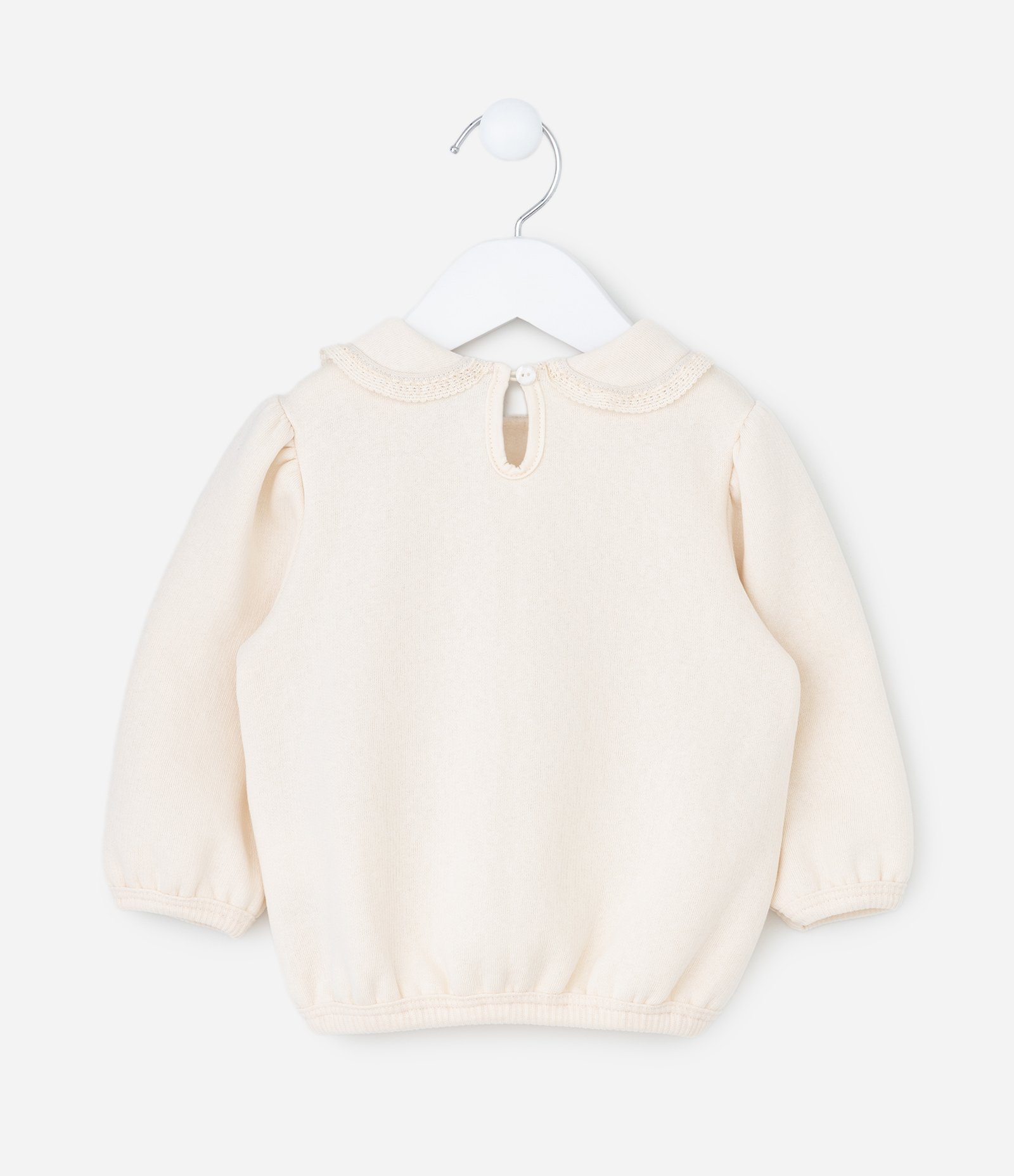 Conjunto Infantil em Moletom com Estampa de Coelhinho - Tam 0 a 18 Meses Laranja/Bege 4