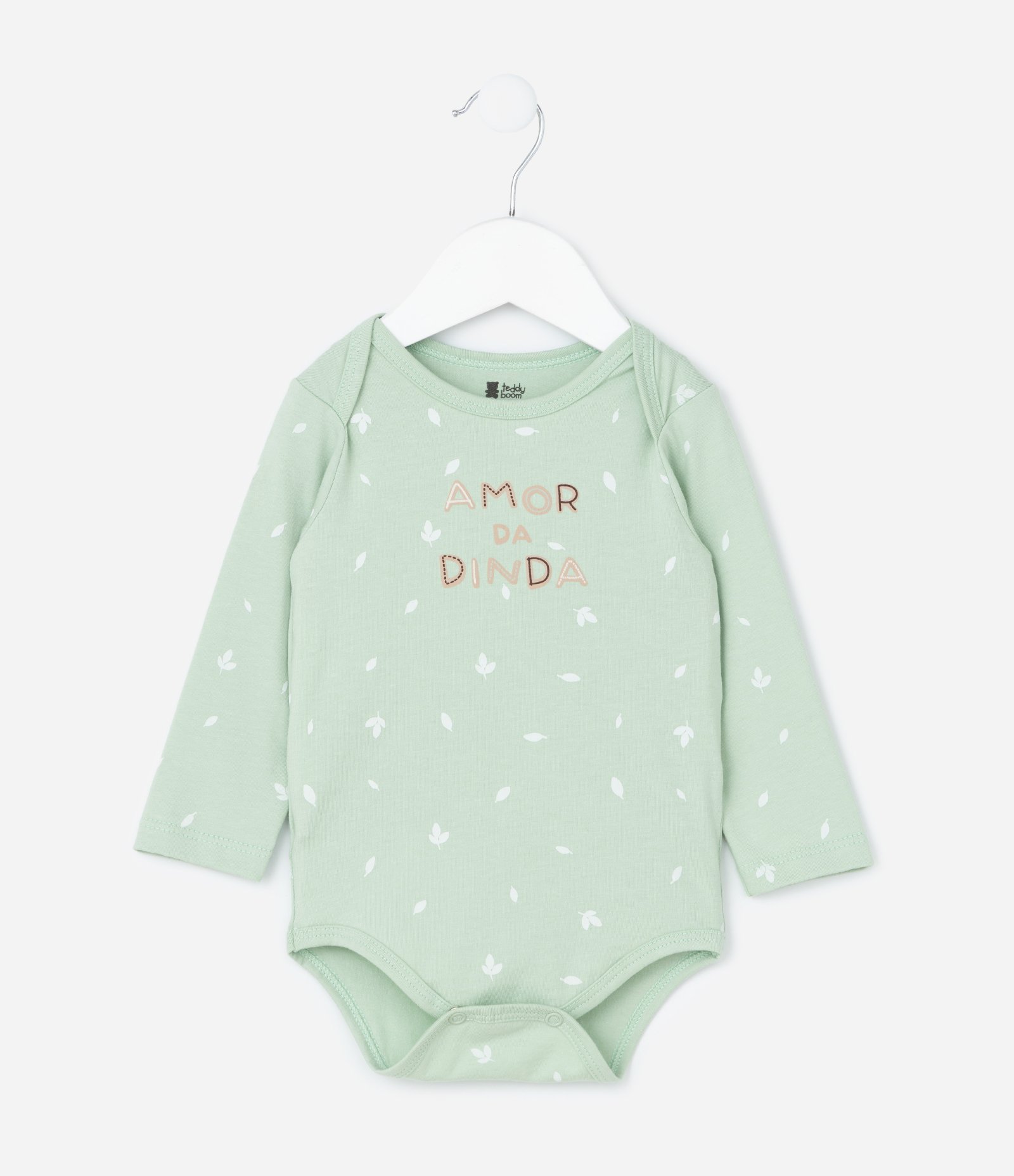Body Infantil com Lettering Amor da Dinda - Tam RN a 18 meses Verde 2