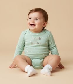 Body Infantil com Lettering Amor da Dinda - Tam RN a 18 meses