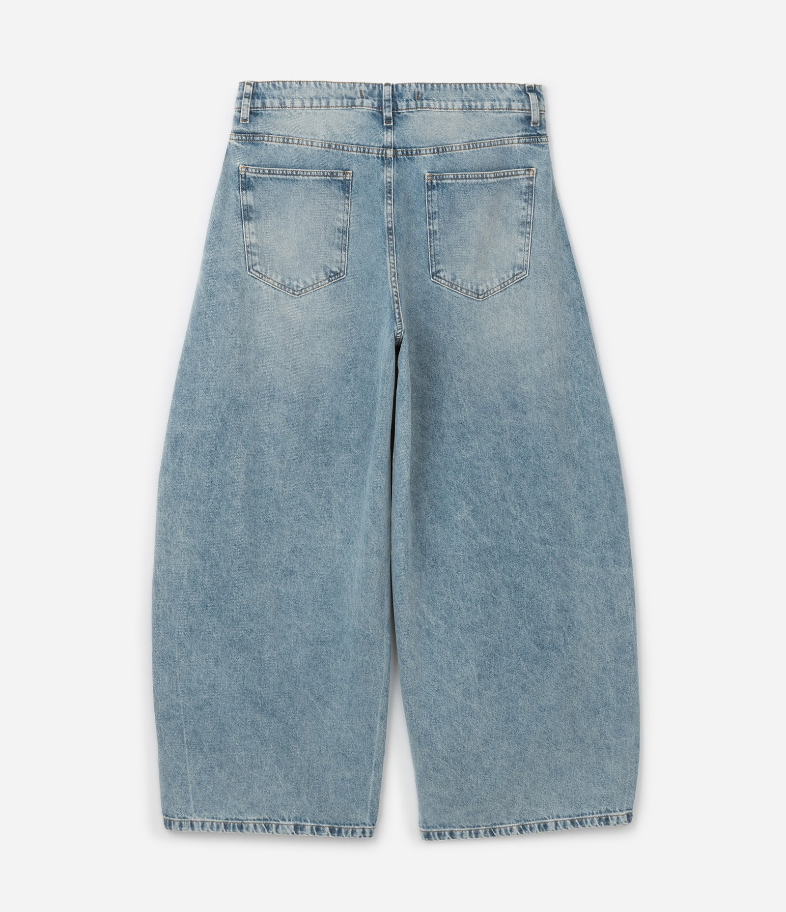 Calça Barrel em Jeans com Bolsos Azul 6