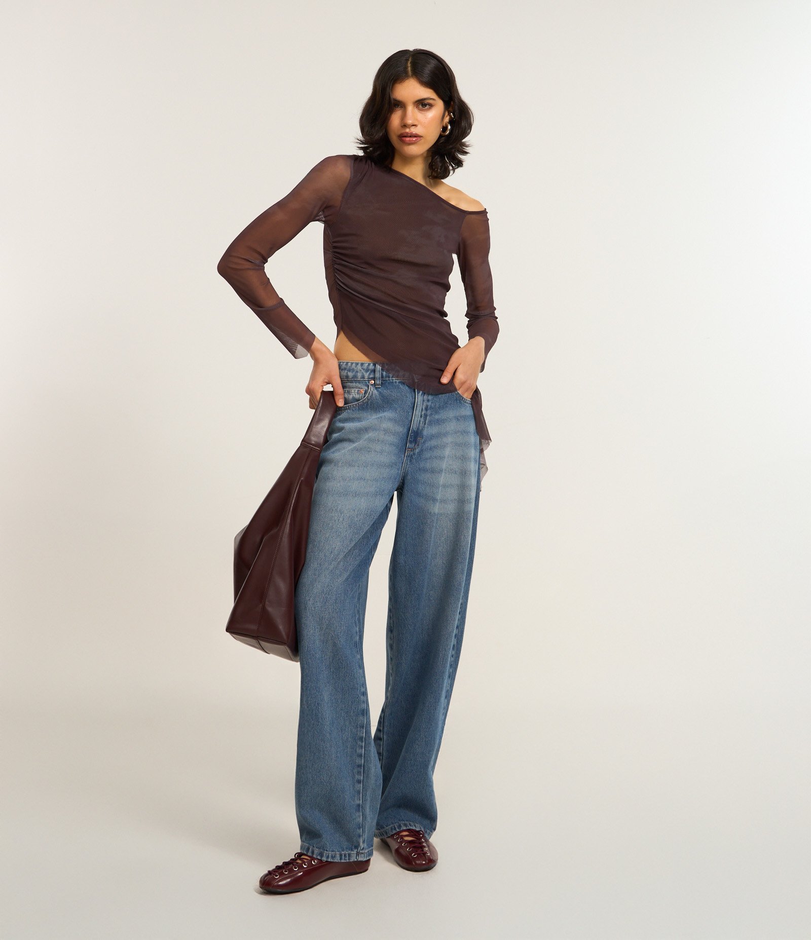 Calça Baggy em Jeans Azul 1