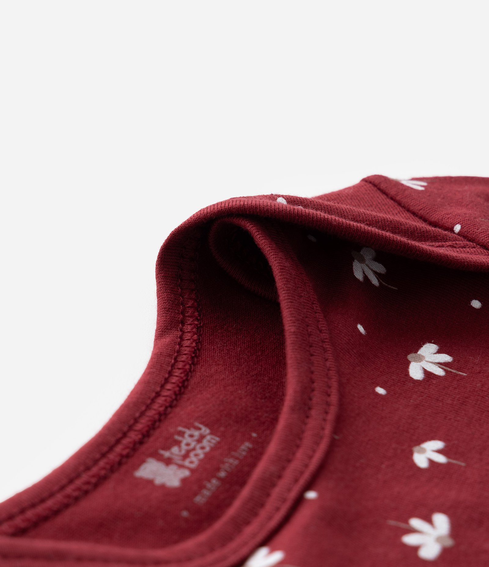Body Infantil em Ribana com Estampa Floral - Tam RN a 18 meses Vermelho 4
