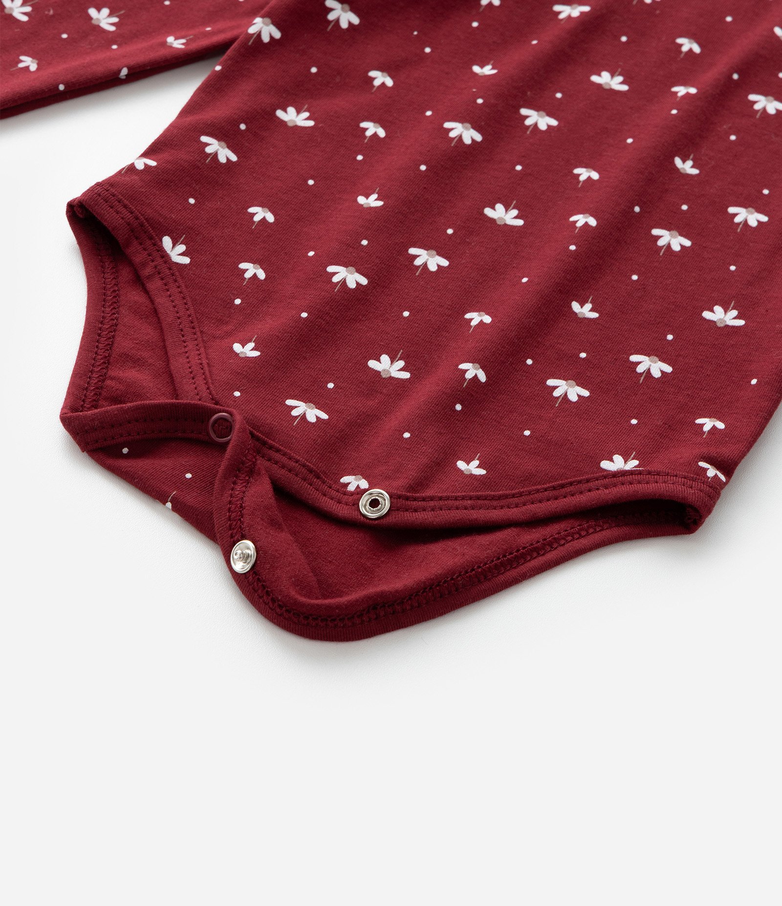Body Infantil em Ribana com Estampa Floral - Tam RN a 18 meses Vermelho 5