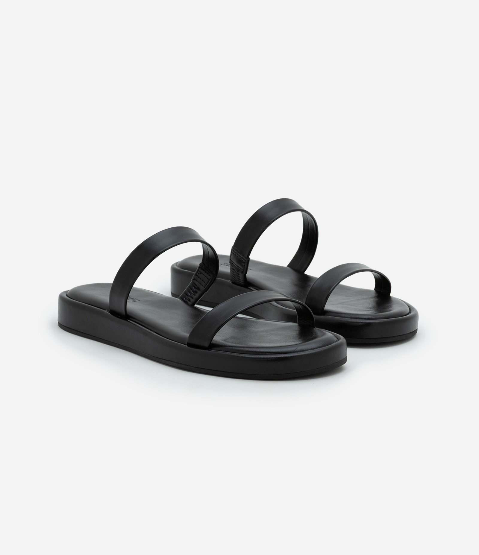 Sandália Rasteira com Tiras Médias Preto 2